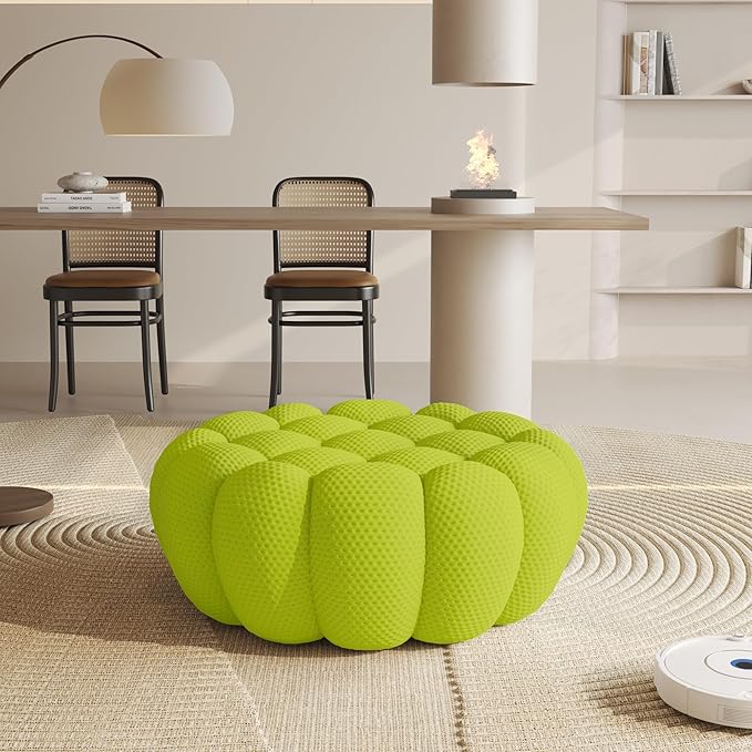 WJShome Bubble Couch42 Modern Curved Sofa Morden Lazy Floor Sofa Memory Foam Bean Bag Floor Couch Lounge Chair for Living Room Office Apartment (Lemon Green)