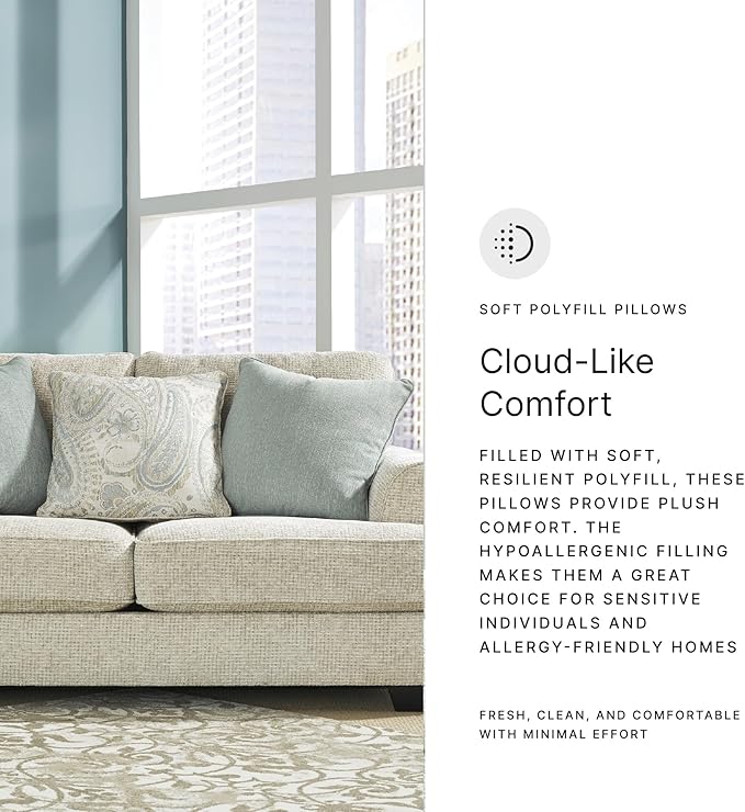 Signature Design by Ashley Monaghan Vintage Loveseat with Accent Pillows Reversible Cushions and Rolled Arms Beige