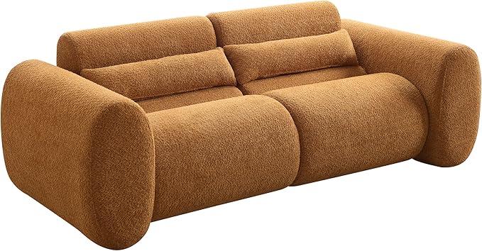 Christopher Knight Home Orri 79 Cozy Boucle Upholstered Cloud Couch 3-Seater Modern Sofa Home Sofa Living Room with Round Arm Sturdy Wooden Frame Lounge Chair Indoor Easy to Assembly Camel