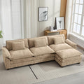 120 Modular Sectional Sofa Comfy Cloud Couch Sectional Sofa with Ottoman Chenille Sofa Sleeper Deep Seat Sofa with Throw Pillows for Living Room (Khaki 120- L Shape)