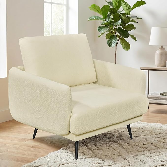 Oversized Accent Chair for Living Room Chairs Reading Arm Chair Comfy Modern Single Sofa Side Chairs with Metal Legs &amp Soft Cushion for Bedroom Waiting Room