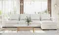 Youmumeub Oversized Modular Sectional Couch with 4 Lumbar Pillows L Shaped Couches for Living Room 130 4 Seater Sofas with Storage Ottoman U Shaped Sofa Beige