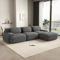 117.3 Inch L-Shaped Modular Sectional Sofa 3-Seater Cloud Couch with Deep Seat Boneless Couch with Pillows for Living Room Apartment Gray