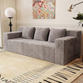 71 Small Boneless Couch Corduroy 3 Seater Couch for Living Room with 3 Pillows &amp Armrests Deep Seat Sofa for Small Spaces Apartment﻿ (Antique Camel) | Small Boneless Couch