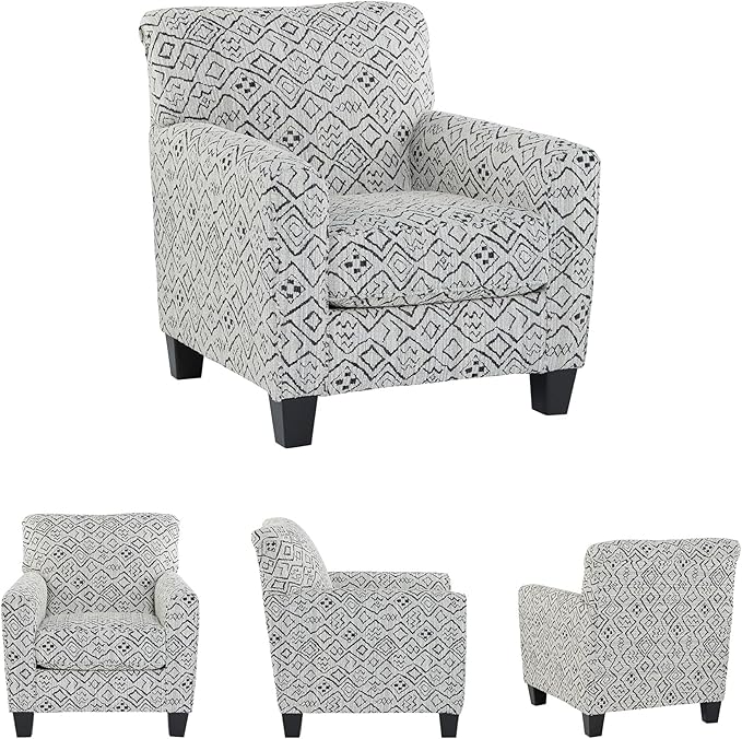 Signature Design by Ashley Hayesdale Modern Accent Chair with Removable Cushions and Tapered Legs Black &amp Gray