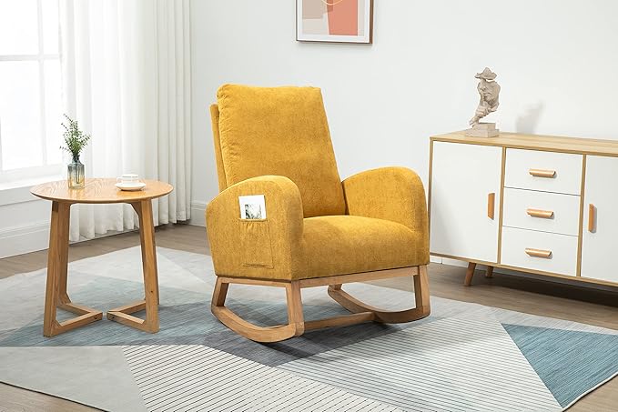 Living Room Comfortable Rocking Chair Living Room Chair Yellow