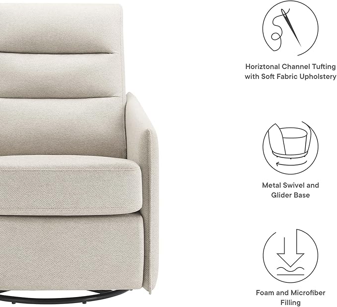 Modway EEI-6738-OAT Etta Upholstered Fabric Lounge Chair Oatmeal