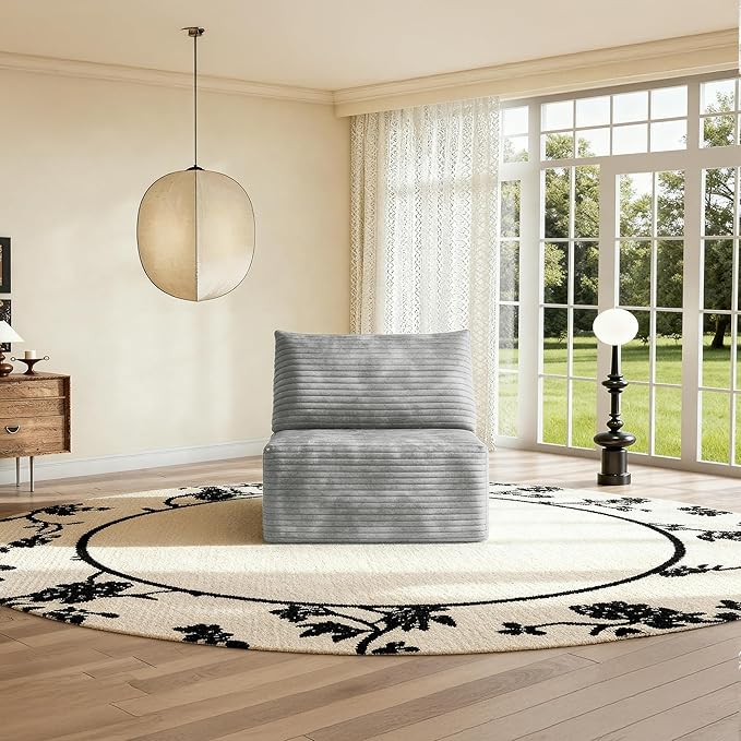 37 Plush Corduroy Ottoman Upholstered Cloud Ottoman for Modular Sectional Couch No Assembly Required Compressed Memory Foam Ideal for Living Room Bedroom and More