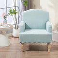 Modern Accent Chair with Retro Wooden Legs Nailhead Trim Small Fabric Club Chair Comfy Upholstered Armchair Lounge Chair for Bedroom Living Room Single SofaHolds 300lbs(Sage)