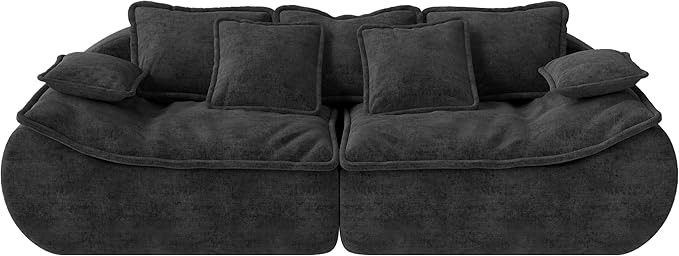 Hobestluk Sofa Couches 3-Seater Modular Sectional Sofa 89''Comfy Loveseat with Throw Deep Seat Small Sofa for Small Space Memory Foam Sectional Couches for Living Room Office Apartment
