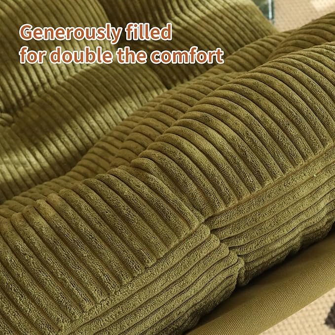 Modern Fabric Accent Chair-High Back Ergonomic Lounge Chair with Soft Padded Seat &amp Sturdy Metal LegsMid-Century Stylish Living Room Armchair for OfficeBedroomDining Room (Green + Fabric)