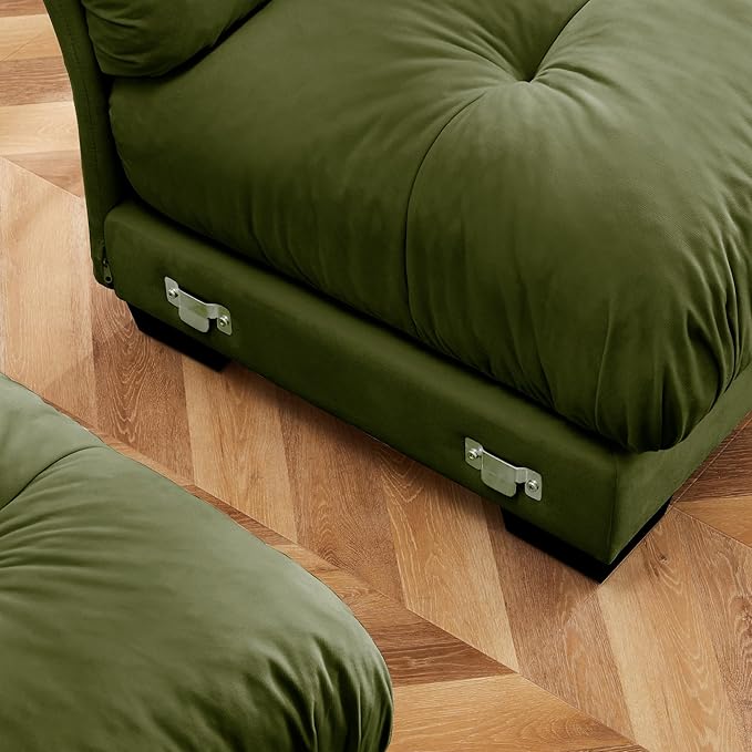 Luxury Loveseat Sofa CouchOversized Love seat Sofas with Waist Pillows and Throw PillowsComfy Velvet Deep 2-Seat Cloud Couch with Bolstered ArmrestsComfy Cloud Couches