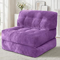 HABUTWAY Folding Sofa Bed Convertible Sleeper Chair Bed with Pillow &amp Handle Foldable Mattress with Back Support Portable Single Couch Comfy Floor Sofa Lounge for Living Room Bedroom(Dark Purp