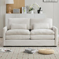 68.1 Oversized Cozy Upholstered Loveseat Sofa Oversized Comfy Comfy Cloud Sofa Double Cushion Loveseat Sofa Plush Cushion Sofa Couch for Living Room Office Apartment (Beige-2c)
