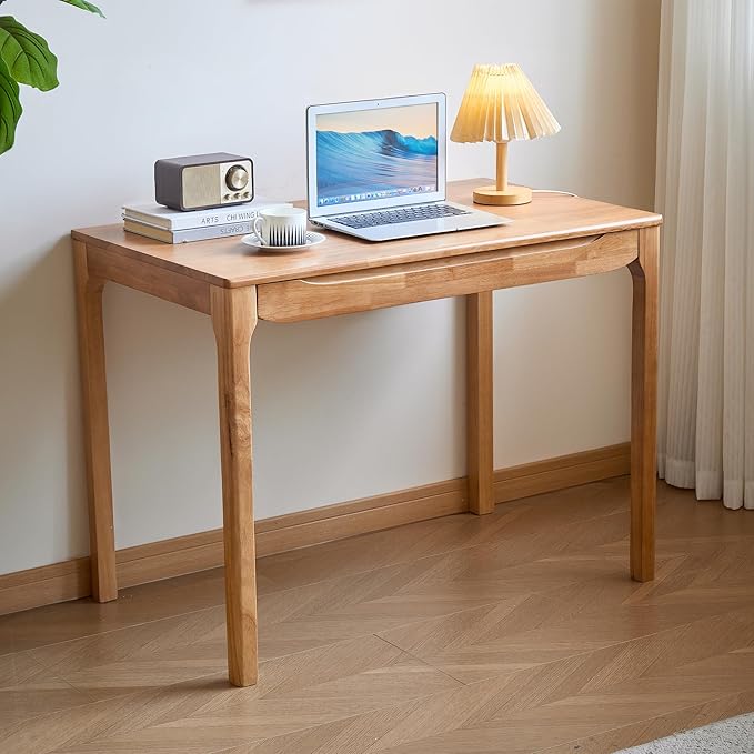 Widen Solid Wood Desk with Drawers39X24 Wood Writing Desk for Small SpaceStudent Computer PC DesksHome Desks for WorkGaming Study Desk for Bedroom Escritorios Desk Table (Natural 39)