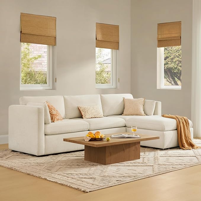 CHITA Oversized Modular Sectional Sofa FSC Certified L Shaped Sectional Couches for Living Room 112 inch Width4 Seat Modular Sofa with Storage Ottoman Linen