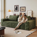 Boneless Sofa Compressed Sofa Couch in a Box Deep Seat Couch for Living Room Bedroom Conference Room Apartment Backrest Pillow No Assembly (Green 63)