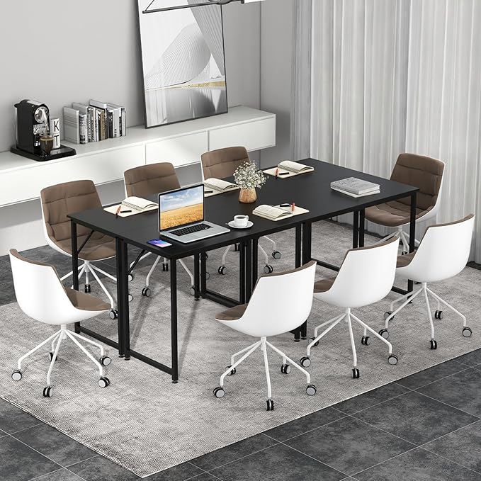 Giantex 40-Inch Black Small Computer Desk Home Office Writing Desk with Heavy-Duty Metal Frame Modern Simple Gaming Table PC Workstation Versatile Small Desk for Bedroom