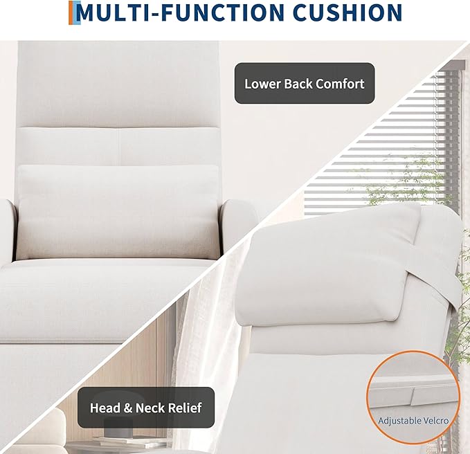 GarveeHome Power Recliner Chair with Massage and Heat Adjustable Electric Recliner Ergonomic Overstuffed Tall Back Padded Seat 2 Side Pockets and USB Port Home Theater Seating for Living Room