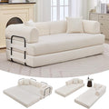 GarveeHome 79 Convertible Sleeper Sofa Bed Couch 4-in-1 Boneless Corduroy Folding Sofa Bed with Pillow &amp Fixed-Shape Floor Mattress Couch Loveseat for Living Room Apartments - No Assembly Beig