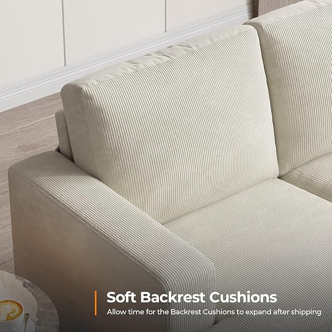 Fadware Sofa Couch 3 Seater Sofa with Suppleness Armrests Fabric Deep Seat Sofa with Upholstered Cushion&amp Backrests Modern Comfy Couch for Living Room Apartment