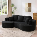 kevinplus 106'' Sectional Curved Sofa Sponge Couch with Chaise Lounge for Living Room L-Shape Modern Sectional Sofa Couch No Wood Structure &amp No Assembly 72 Hour Rebound Black