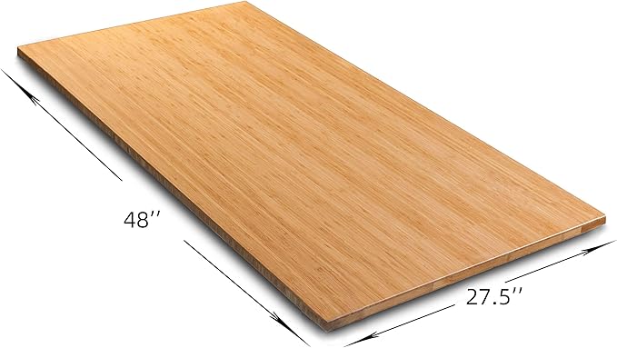 VWINDESK 48 x 27.5 x 1 Inch 100% Solid Bamboo Desk Table Top Onlyfor Standing Desk Home Office Desk(Right Angle)