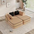 77.2 Contrast Color Boneless Sectional Sleeper Couch Teddy Fabric Foam Cloud Sleeper Sofa Bed Extra Deep Seat Wide Arm Modular Sectional Sofa with Chaise No Assembly Required