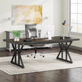 Tribesigns 70.8-Inch Executive Desk Large Computer Office Desk Workstation Modern Simple Style Laptop Desk Study Writing Table Business Furniture for Home Office (Black Oak 70.8 Inch)