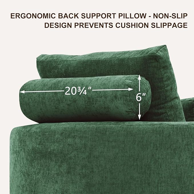 Furnimart 40 Oversized Barrel Accent Chair Set of 2 360° Swivel Round Upholstered Sofa Chenille High-Resilience Sponge No Assembly Wide Seat for Living Room Bedroom Apartment (Green)