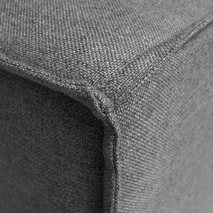 EMMA + OLIVER Farmount Modular Ottoman for Sectional Sofa Modular Footrest Dark Gray
