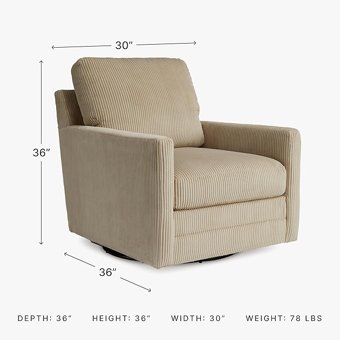 Signature Design by Ashley Icaman Contemporary Swivel Chair with Removable Cushions Light Brown