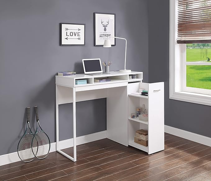 OSP Home Furnishings Ravel Desk with Storage White