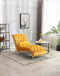 Leisure Velvet Concubine Sofa Accent Sofa Chaise Reclining Lounger Barrel Sofa with Acrylic Feet (Mustard) sofa Chaises Longues