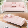 Anwick Futon Sofa Bed Modern Folding Couch for Small Space Corduroy Convertible Loveseat Sleeper Bed Daybed Recliner Lounge Sofas for Living Room2 Cup HoldersMetal LegsRemovable Armrests (Pink I)