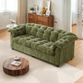 3-Seater Couch 94.8 inch Oversized Modern Comfy Tufted Chenille Fabric Cloud Fluffy Foam Deep Seat Soft Loveseat Sofa Couch for Living Room Bedroom Office Green