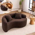KEIKI S-Curved Loveseat Chenille Couches with 2 Pillows Upholstered Luxury Plush Cloud Sectional Sofa for Living Room Apartment Full Sponge Compression