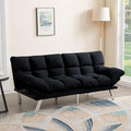 67” Convertible Futon Couch Bed Adjustable Pillow Top Arm Memory Foam Cloud Futons Loveseat Modern Light Gray Corduroy Mini Small Sofa Couches for Living Room