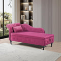 60 Modern Velvet Chaise Lounge IndoorUpholstered Lounge Chair with Left Armrest and Lumbar Pillow Button Tufted Lounge Sofa for Living Room Bedroom OfficeMini Chaise Longue Sofa (Burgundy)