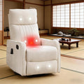 Beige 360° Swivel Rocker Recliner Chair Massage Reclining Chair with 8-Point Vibration &amp Lumbar Heat for Adults Elderly 155° Recline Easy Assembly for Living Room