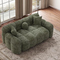 65 Chenille Cloud Sofa Couch Modern Deep Seat Loveseat Sofa Comfy Upholstered Couch with 3 Pillows Oversized Accent Armchair for Living Room Apartment Office Green