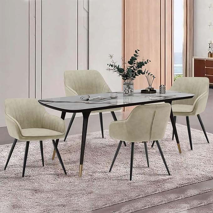 annjoe Faux Suede Accent Chair Arm Chairs Living Room Chairs Leisure Chair Upholstered Chair with Metal Legs Set of 2 for Home Kitchen Office Bistro Cafe