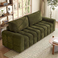 ONBRILL 82 Loveseat Sofa Modern Chenille Sofa Couch for Living Room Pull Point Seat Cushion Easy Assembly Comfy Love Seat for Small Spaces Bedroom Apartment Green