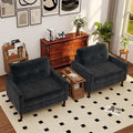 Mid Century Modern Accent Chair Chenille Sofa Chairs for Living Room Comfy Upholstered Armchair Reading Chair for Bedroom Apartment Studio Office Reading Spaces（2Pack Dark Grey）