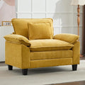 IPKIG Chenille Oversized Accent Chair - 53 W Cozy Upholstered Single Reading Armchair Modular Cloud Sofa for Living Room Bedroom Kids Room Family Room Reading Nook (Yellow Chair Only)