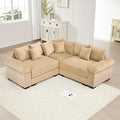 79.2 Oversized Modular Sectional Sofa Corduroy Large Sectional Couches for Living Room Love Seat Couches Modern Deep Seat Sofa Set with Chaise Camel