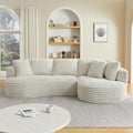 121 Cloud Sectional CouchOversized Corduroy Couches with L-Shape ChaiseModern Modular Sofa with Deep SeatUpholstered Boneless Couch for Living Room (Cream Right Facing Chaise)