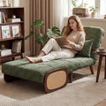 Green Chair Bed Sleeper for Adults Foldable Large Single Sofa Bed 400g Chenille Velvet Fabric Suitable for Living Rooms Bedrooms Study Rooms and Balcony Compact Spaces (Width 43 inches) | Extend