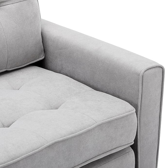 ERYE 3 Fold Tufted Upholstered Futon Sofa Bed Modern Convertible Foldable Floor Loveseat Sofabed with Pull Out Sleeper Couch Daybed W/Side Pockets for Living Room