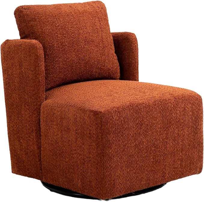 Swivel Barrel Chair Comfy Round Accent Sofa Chair for Living Room 360 Degree Swivel Barrel Club Chair Leisure Arm Chair for Nursery Hotel Bedroom Office Lounge